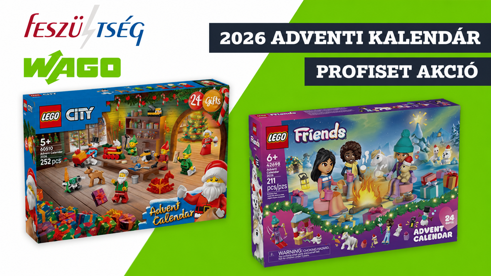 WAGO Adventi kalendár Profiset akció 2026: ajándék LEGO adventi naptár