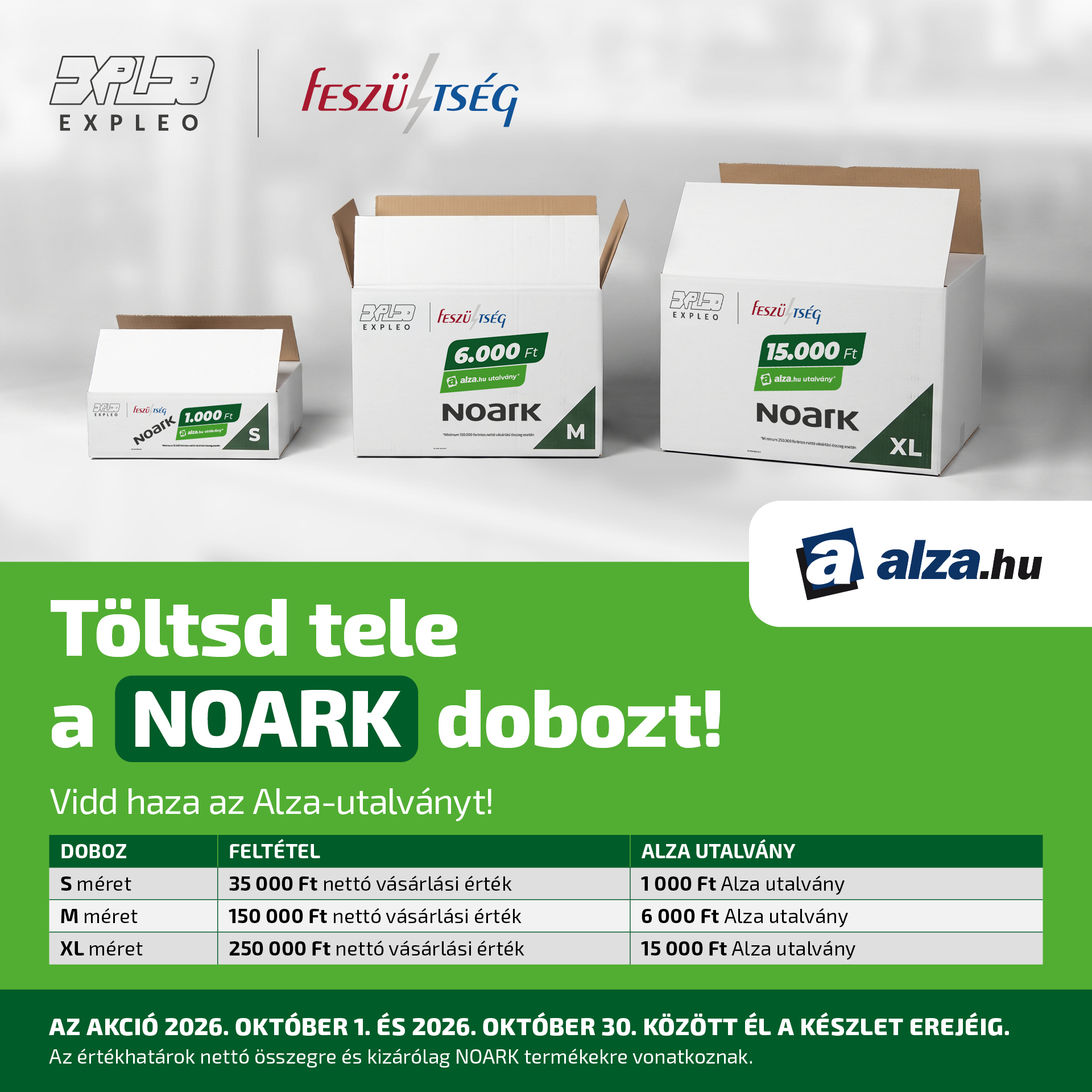 NOARK akció: akár 15.000 Ft Alza-utalvány ajándékba!