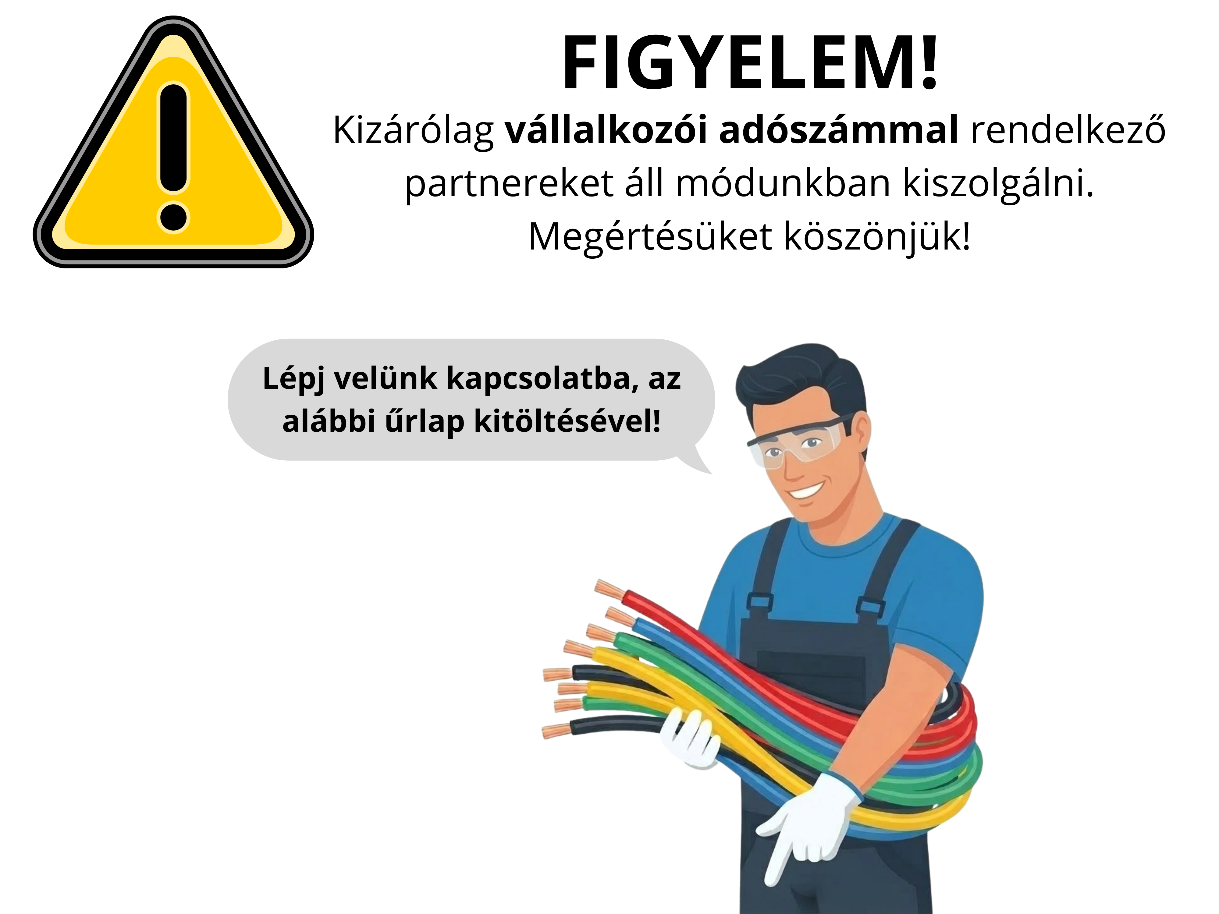 Figyelem - csak adószámos partnereket szolgálunk ki