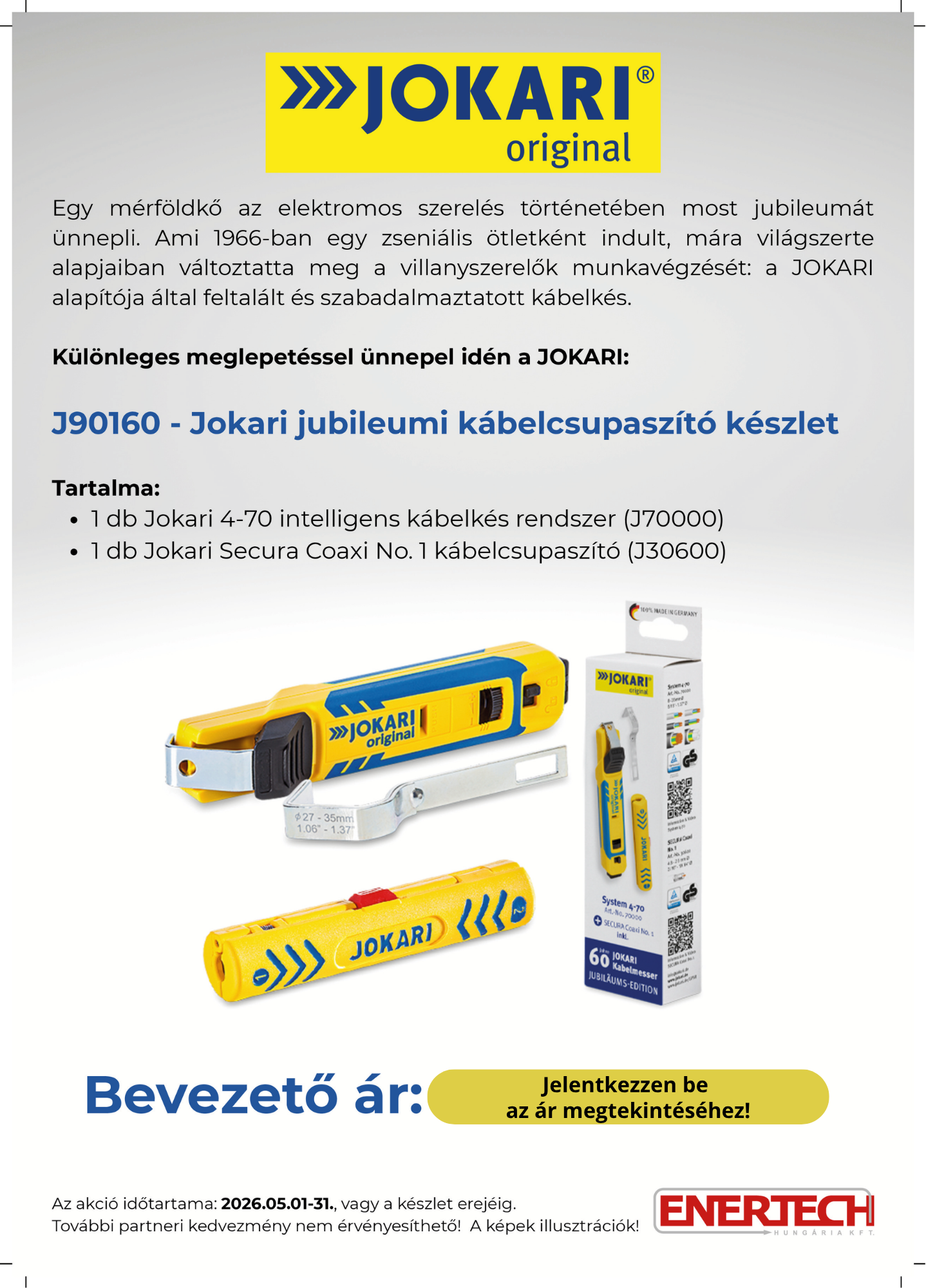 JOKARI jubileumi kábelcsupaszító készlet akció a Feszültség Kft.-nél