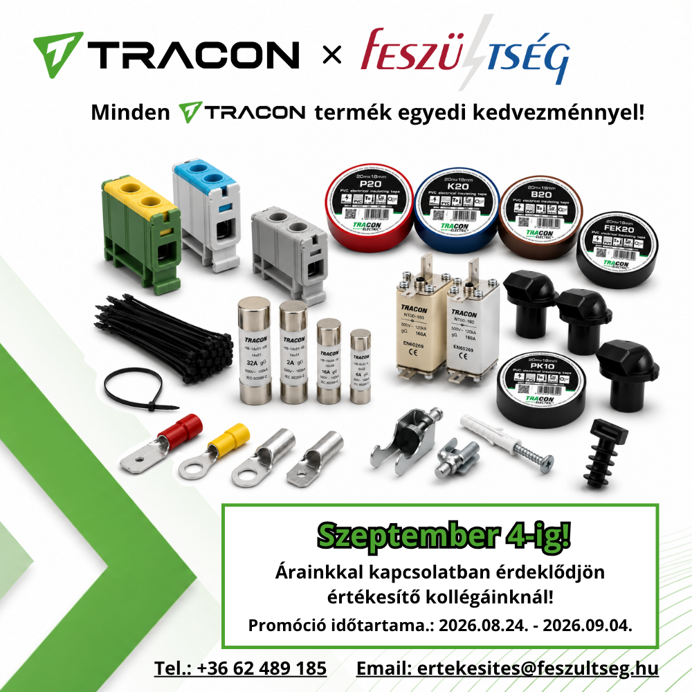 TRACON akció – egyedi kedvezmények a Feszültség Kft.-nél - 2026 Szeptember