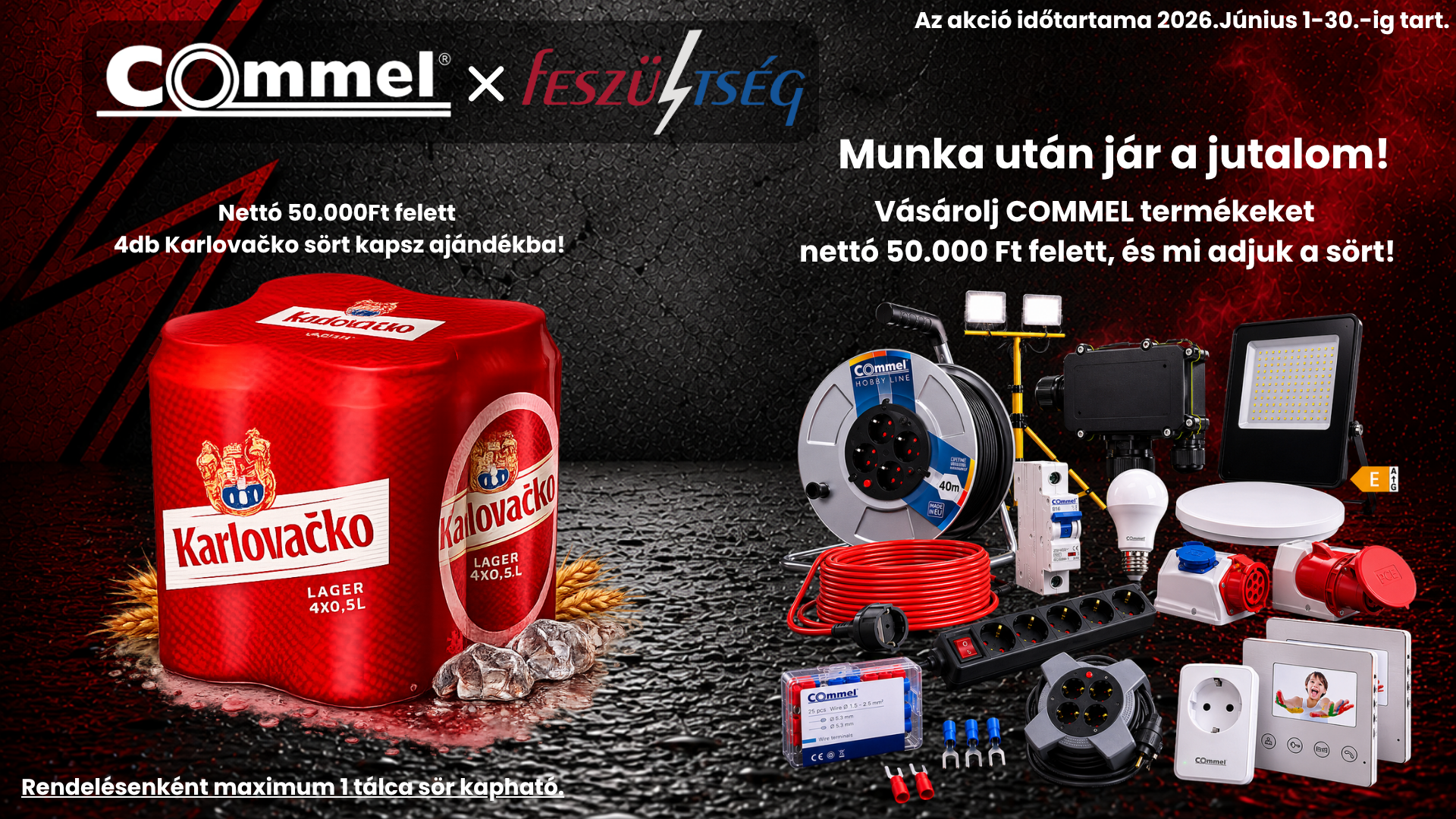 COMMEL x Feszültség sörös akció 2026 - hírek banner