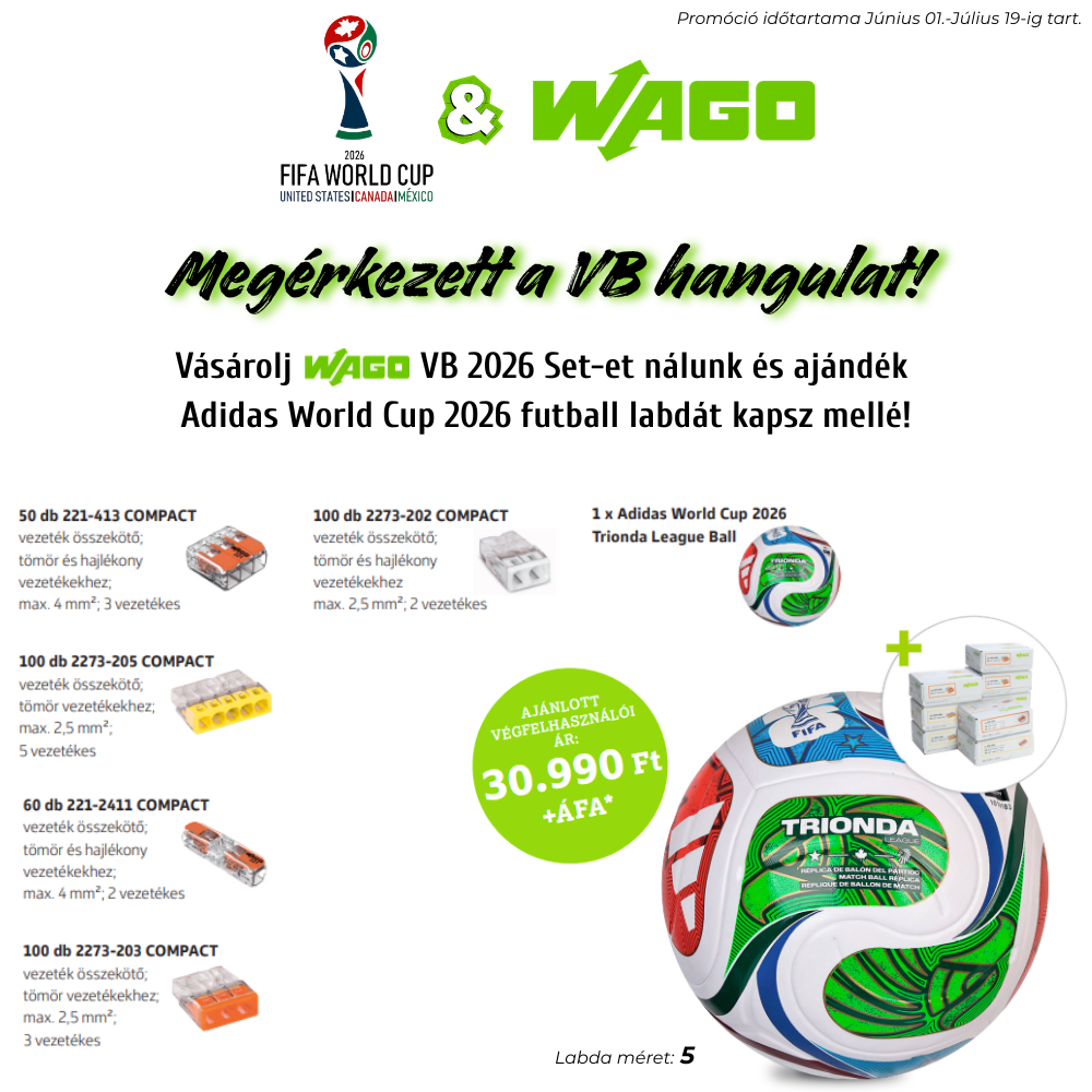 FIFA World Cup 2026 & WAGO Akció – Ajándék Adidas futball labda a WAGO Set mellé!