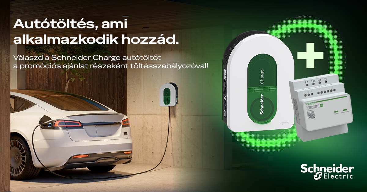 Schneider Charge autótöltő akció ajándék töltésszabályozóval - Feszültség Kft