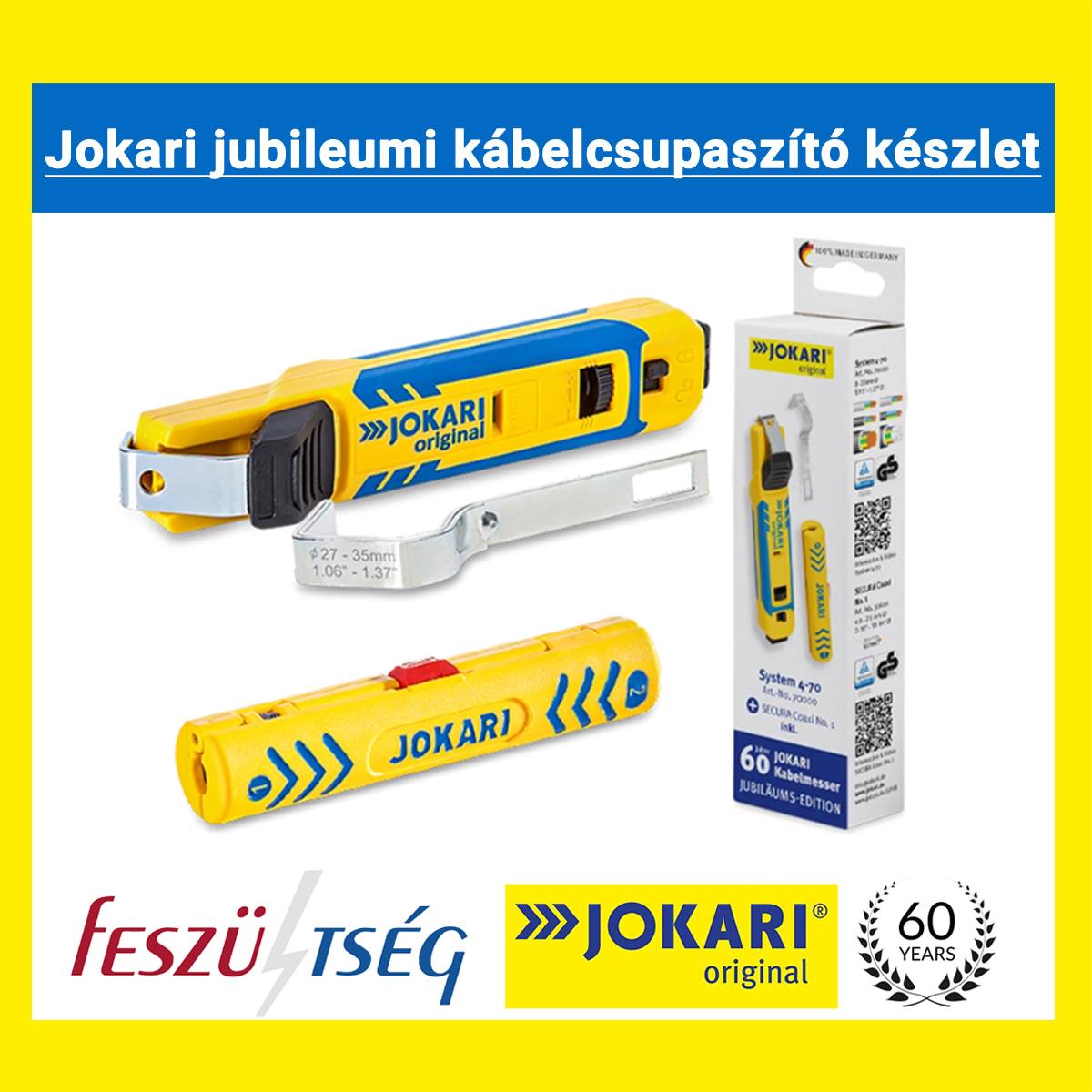 JOKARI jubileumi kábelcsupaszító készlet akció a Feszültség Kft.-nél!