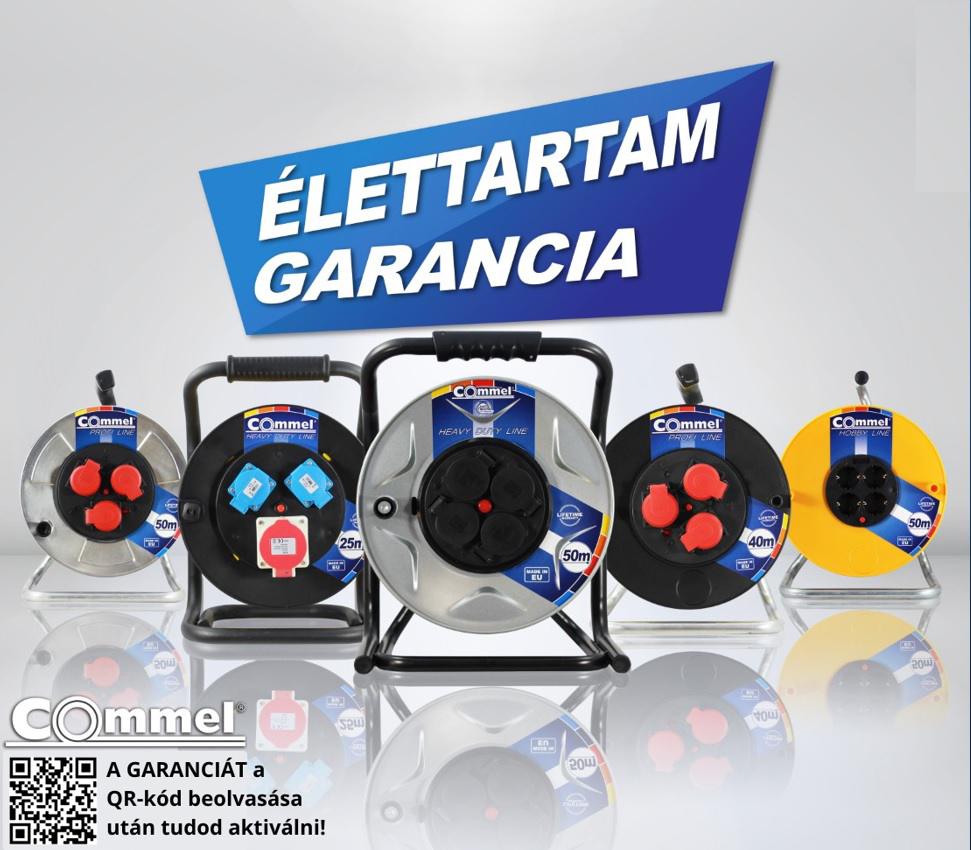 Commel kábeldobok élettartam garanciával