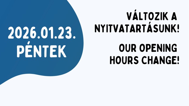 Változik nyitvatartásunk 2026.01.23