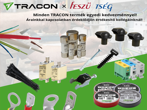 Minden TRACON termék egyedi kedvezménnyel a Feszültség Kft.-nél!